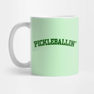 Pickleballin' Athletic College Font Pickleball Lover Mug